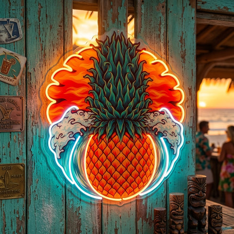Pineapple Sea Skull LED Neon Sign Light Pop Art