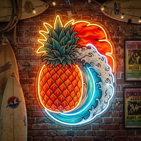 Pineapple Sea Skull LED Neon Sign Light Pop Art