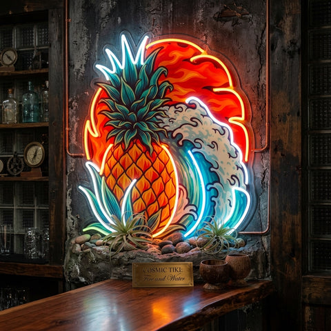 Pineapple Sea Skull LED Neon Sign Light Pop Art