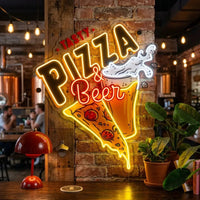 Tasty Pizza & Beer LED Neon Sign Light Pop Art