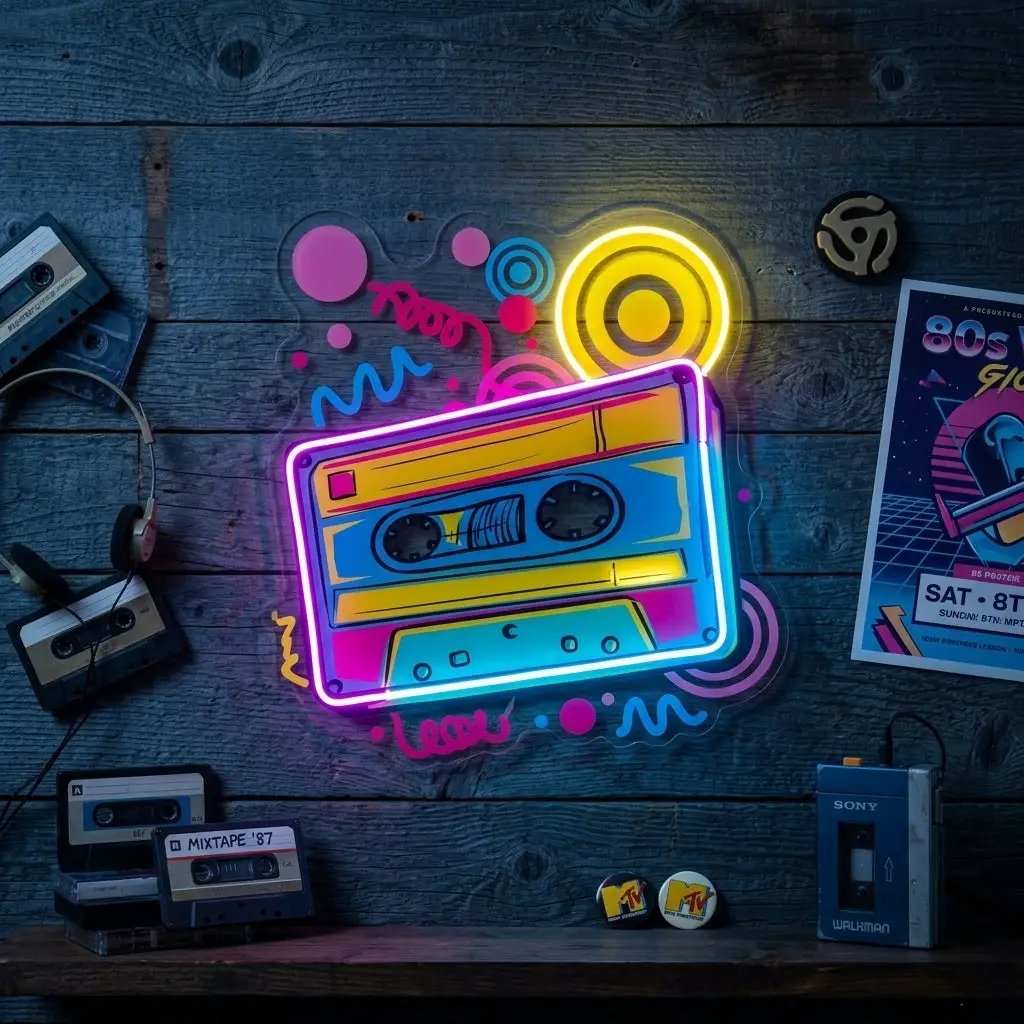 Cassette Color LED Neon Sign Light Pop Art