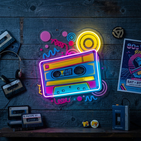 Cassette Color LED Neon Sign Light Pop Art