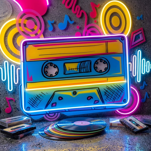 Cassette Color LED Neon Sign Light Pop Art