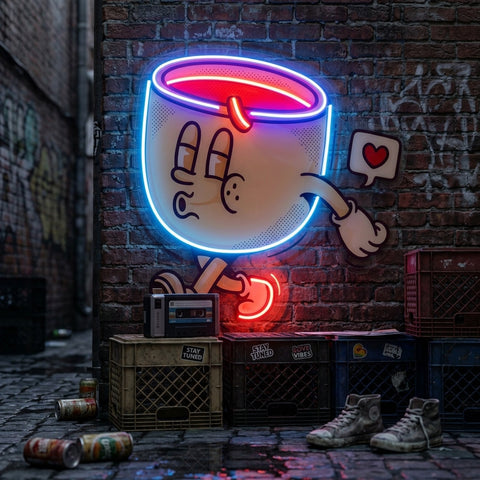 Coffee Cup Cute Trendy Retro LED Neon Sign Light Pop Art