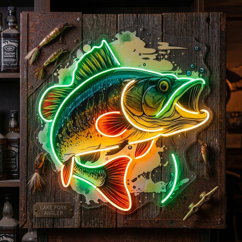 Cartoon Big Sea Bass LED Neon Sign Light Pop Art