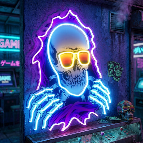 Skull Hole LED Neon Sign Light Pop Art
