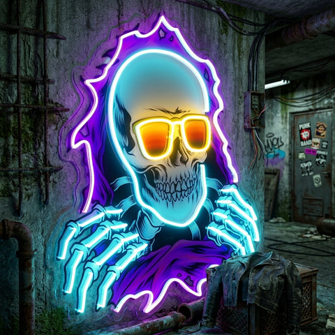 Skull Hole LED Neon Sign Light Pop Art