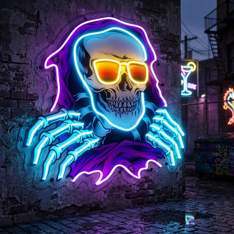 Skull Hole LED Neon Sign Light Pop Art