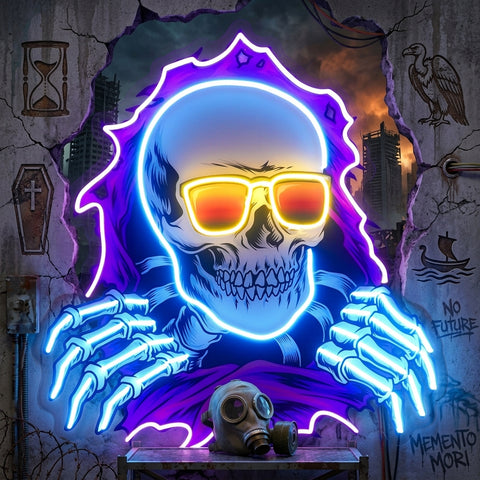 Skull Hole LED Neon Sign Light Pop Art