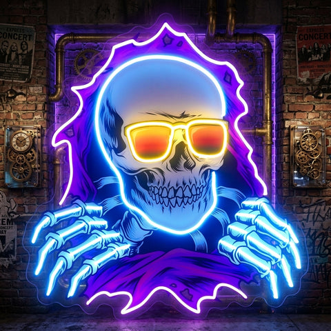 Skull Hole LED Neon Sign Light Pop Art