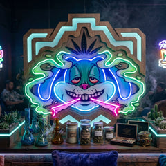 Weed Bunny Rabbit Joint Smoke Kush LED Neon Sign Light Pop Art