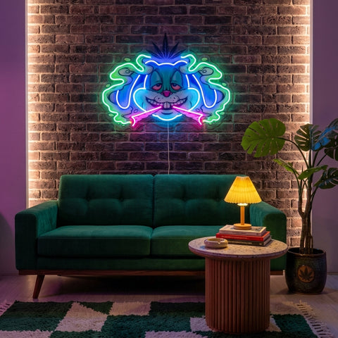 Weed Bunny Rabbit Joint Smoke Kush LED Neon Sign Light Pop Art