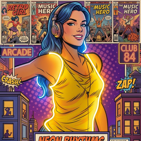 Women Listen Music LED Neon Sign Light Pop Art