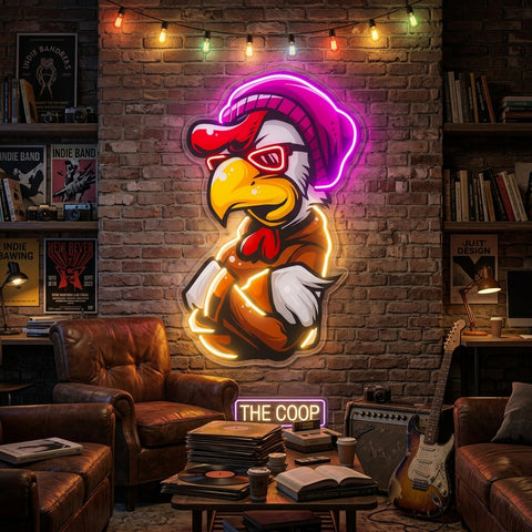 Rooster Hoodie LED Neon Sign Light Pop Art