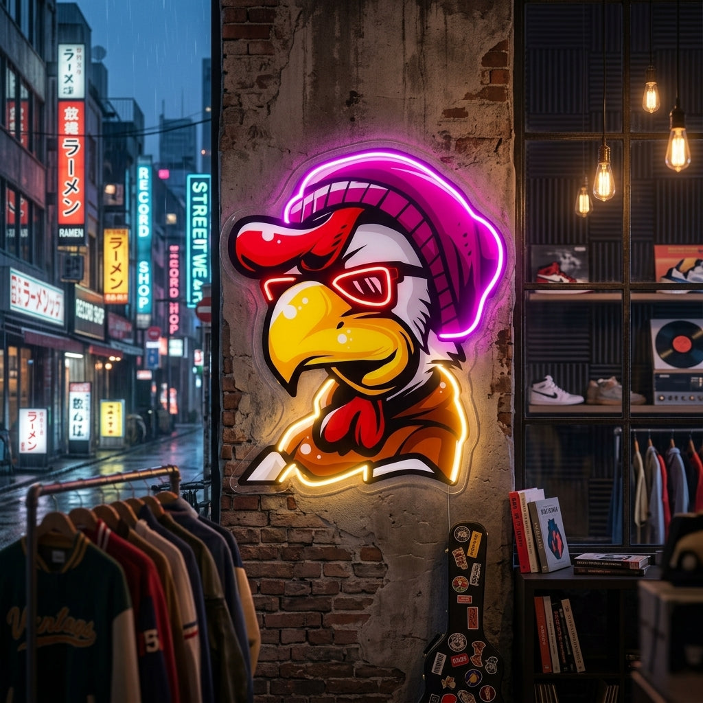 Rooster Hoodie LED Neon Sign Light Pop Art