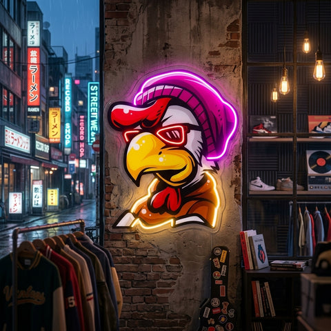 Rooster Hoodie LED Neon Sign Light Pop Art
