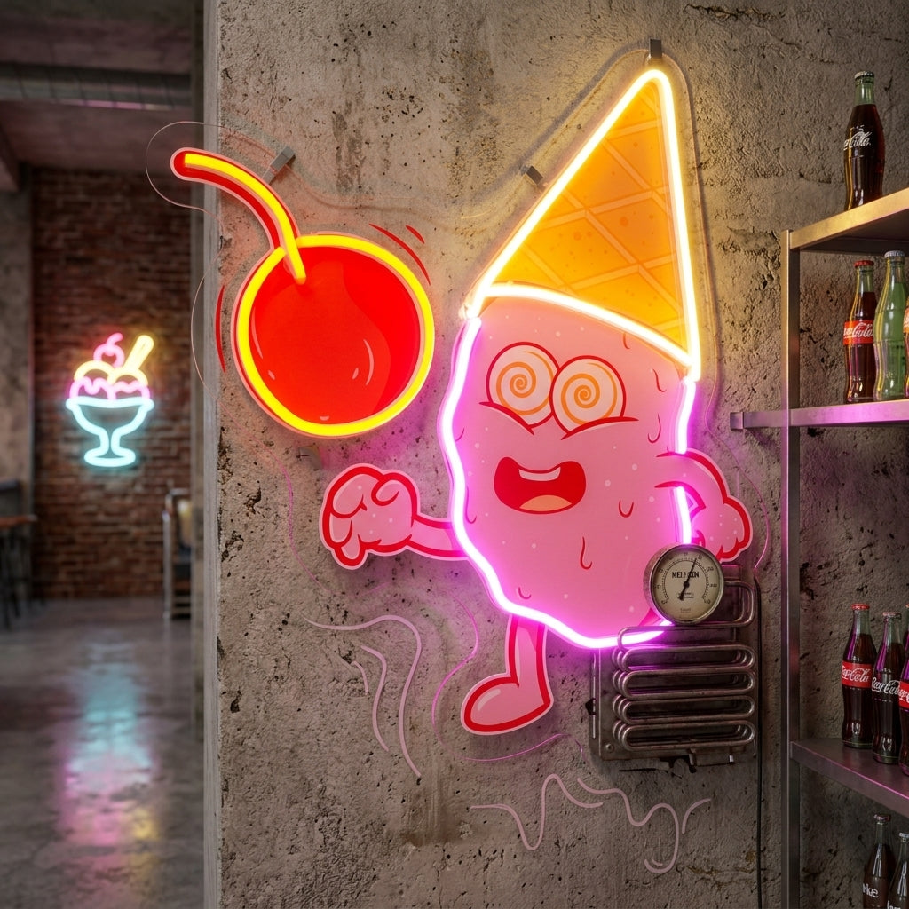 Magician Ice Cream LED Neon Sign Light Pop Art