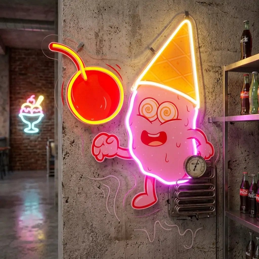 Magician Ice Cream LED Neon Sign Light Pop Art