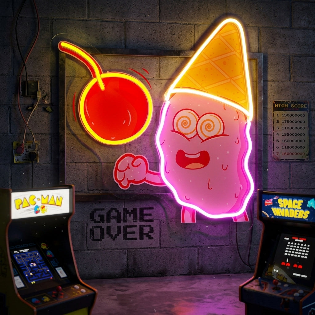 Magician Ice Cream LED Neon Sign Light Pop Art