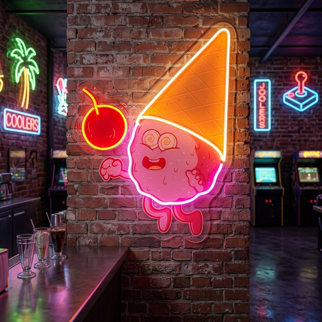 Magician Ice Cream LED Neon Sign Light Pop Art