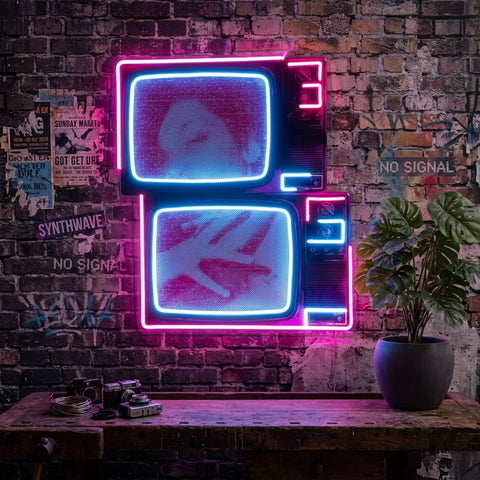 Retro Television Star Collapse Art LED Neon Sign Light Pop Art
