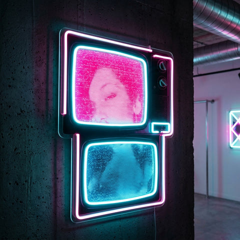 Retro Television Star Collapse Art LED Neon Sign Light Pop Art