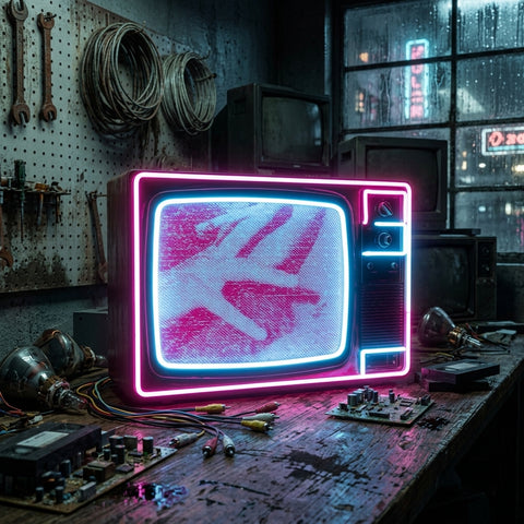 Retro Television Star Collapse Art LED Neon Sign Light Pop Art