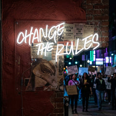 Rebelious Change The Rule Collapse Art LED Neon Sign Light Pop Art