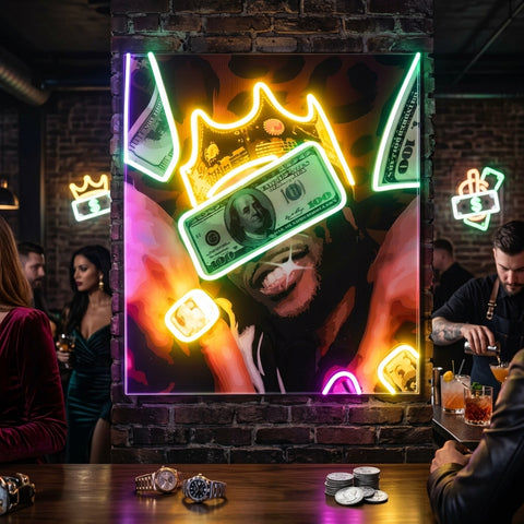 Rich Rapper Collapse Art LED Neon Sign Light Pop Art