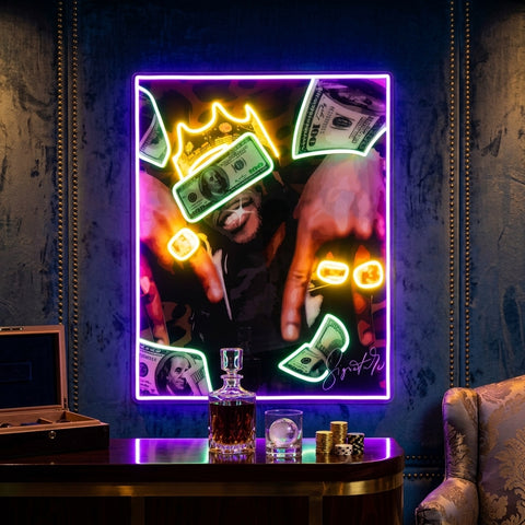 Rich Rapper Collapse Art LED Neon Sign Light Pop Art