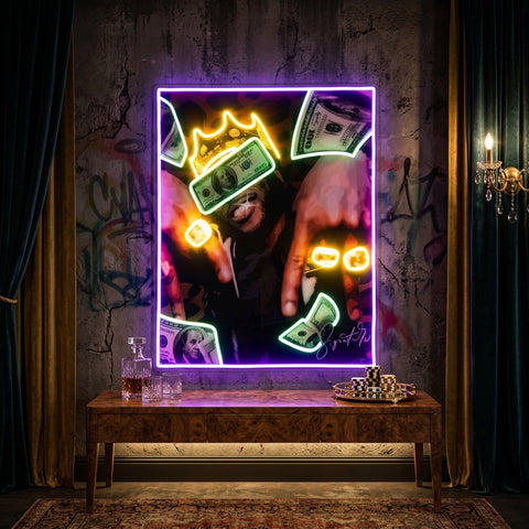 Rich Rapper Collapse Art LED Neon Sign Light Pop Art
