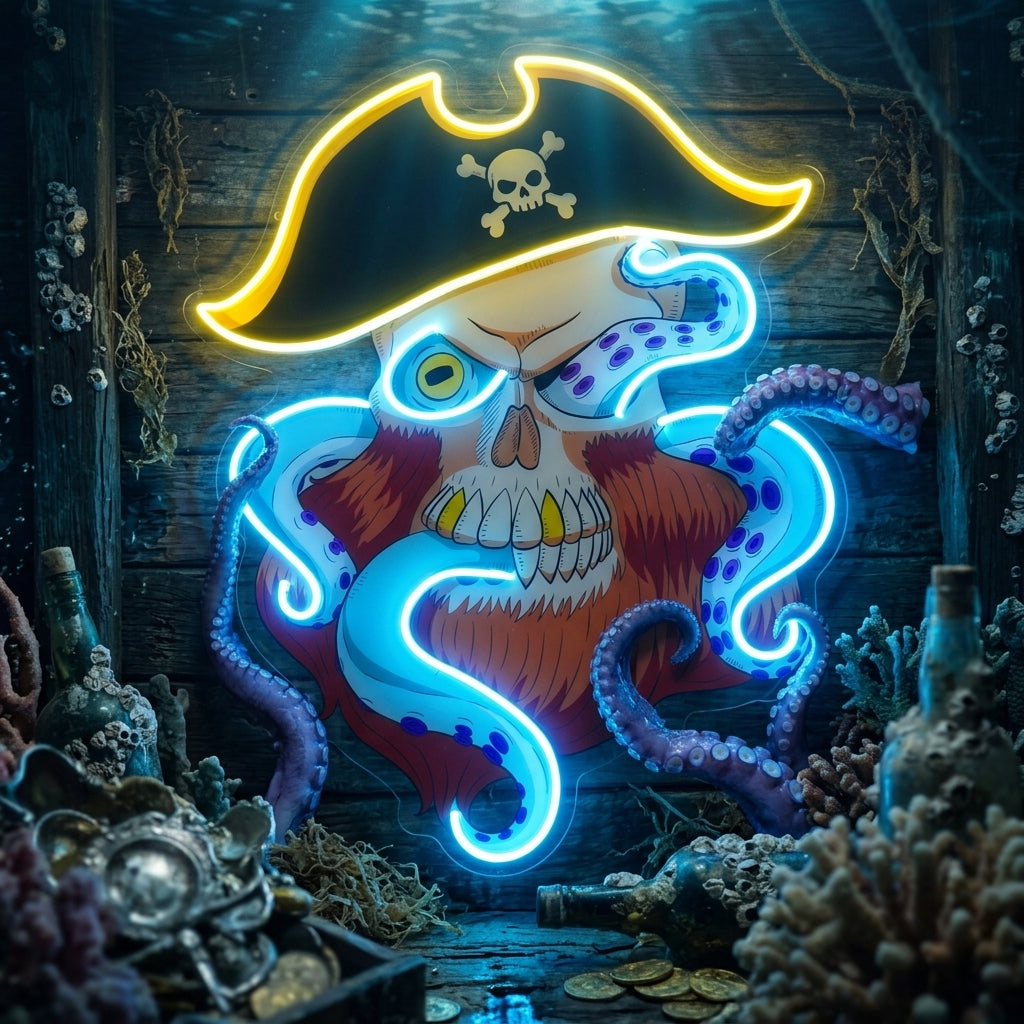 Pirate Captain Skull LED Neon Sign Light Pop Art