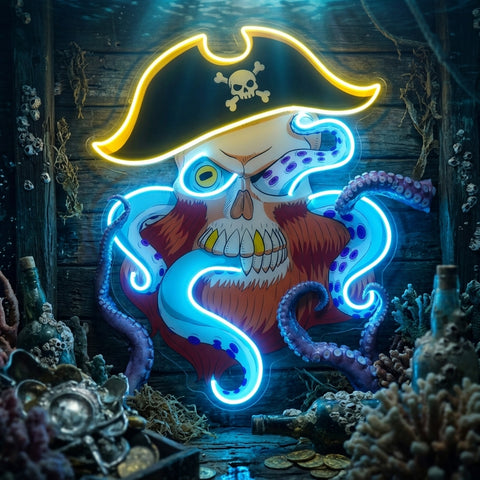 Pirate Captain Skull LED Neon Sign Light Pop Art