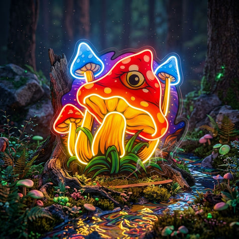Psychedelic Eye Mushroom LED Neon Sign Light Pop Art