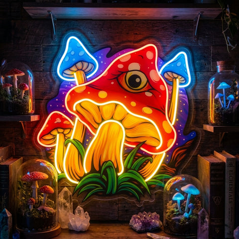 Psychedelic Eye Mushroom LED Neon Sign Light Pop Art