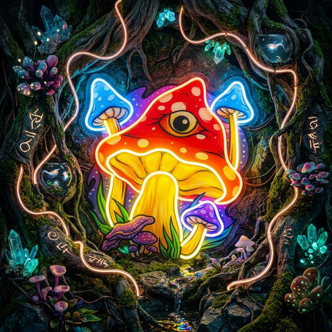 Psychedelic Eye Mushroom LED Neon Sign Light Pop Art