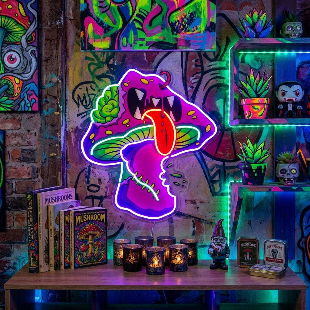 Mushroom Monster Streetwear LED Neon Sign Light Pop Art
