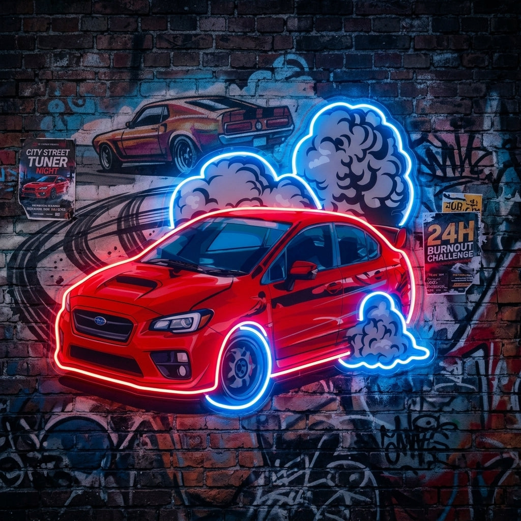 Car Fire LED Neon Sign Light Pop Art