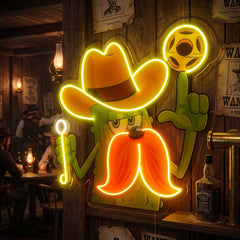 Cowboy Pickle Cartoon LED Neon Sign Light Pop Art