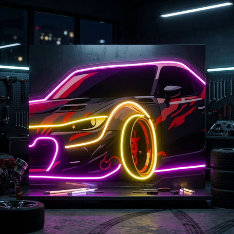 Race Drift LED Neon Sign Light Pop Art