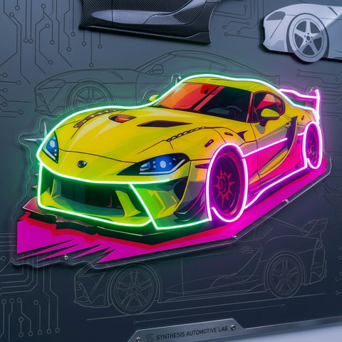 Green Sport Car LED Neon Sign Light Pop Art