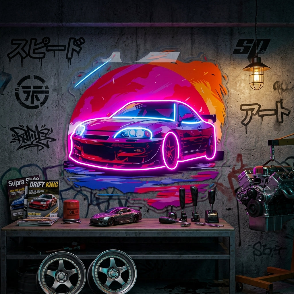 Colorful Car LED Neon Sign Light Pop Art