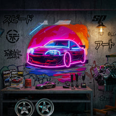 Colorful Car LED Neon Sign Light Pop Art