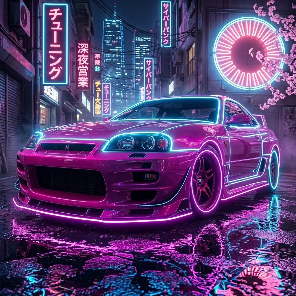 Colorful Car LED Neon Sign Light Pop Art