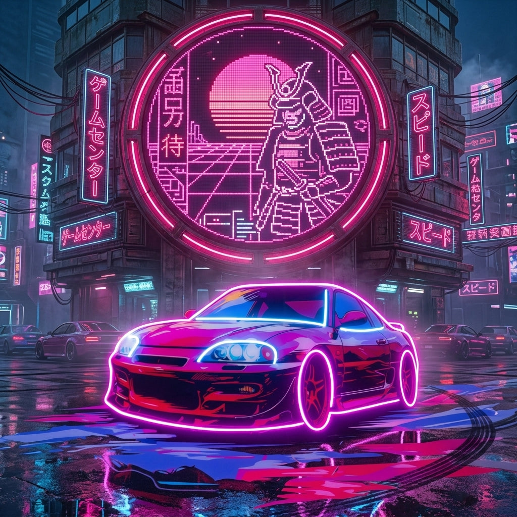 Colorful Car LED Neon Sign Light Pop Art