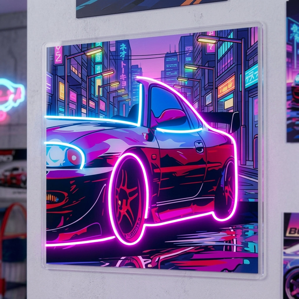 Colorful Car LED Neon Sign Light Pop Art