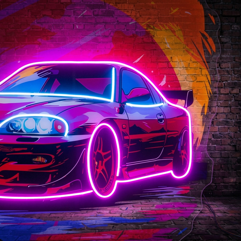 Colorful Car LED Neon Sign Light Pop Art