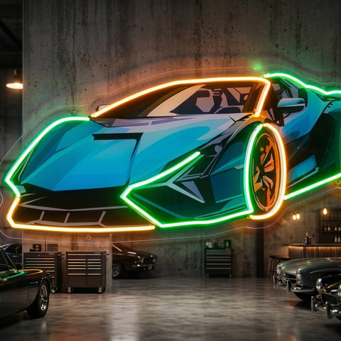 Hypercar LED Neon Sign Light Pop Art