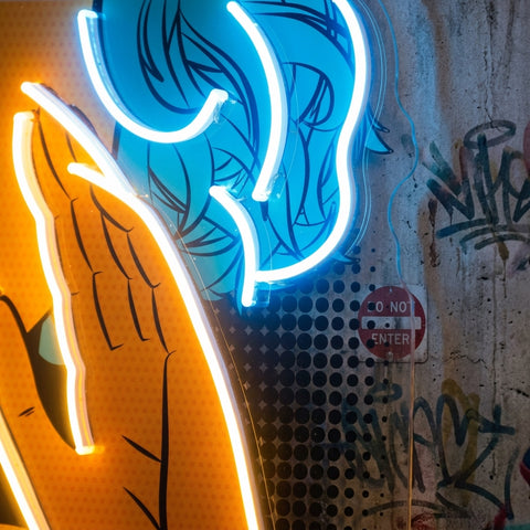 Comic Book Girl LED Neon Sign Light Pop Art