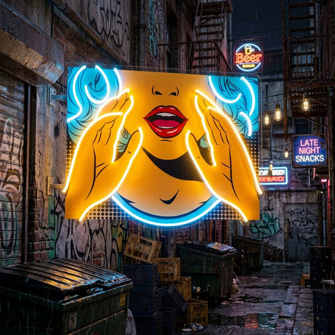 Comic Book Girl LED Neon Sign Light Pop Art